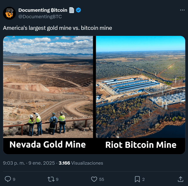 Comparativa Minería: Bitcoin supera al oro en rentabilidad y eficiencia