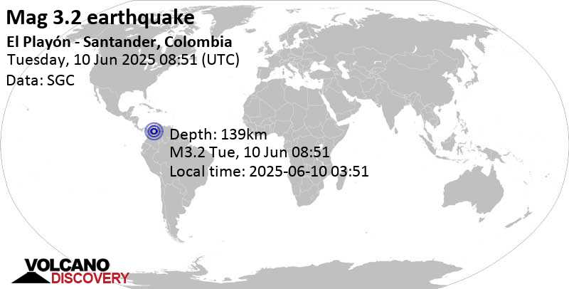 Sismo de 3.2 sacude Santander: epicentro, magnitud y recomendaciones